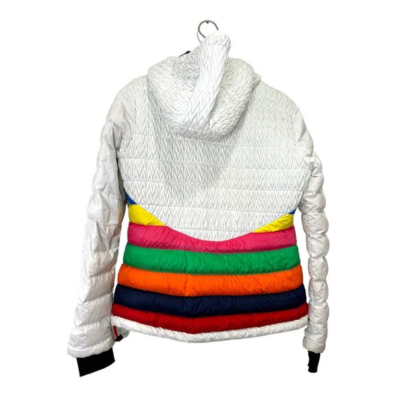 Perfect Moment Rainbow Chevron Down Ski Jacket Size Medium - Picture 7 of 14